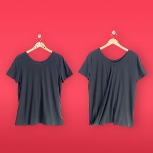 Victoria Sport -Victoria’s Secret Gray Draped Back Short Sleeve T-Shirt L